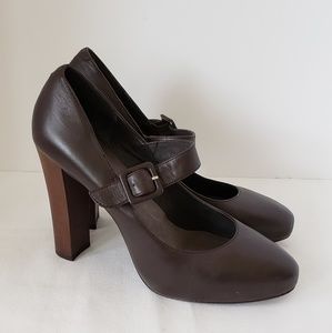 JOIE Mary Jane Wooden Heel Pump